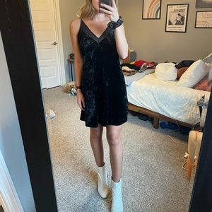 Black velvet dress
